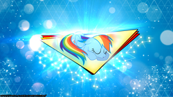 Size: 2560x1440 | Tagged: safe, artist:antylavx, artist:uxyd, rainbow dash, pegasus, pony, g4, bubble, lens flare, sleeping, solo, triangle, vector, wallpaper