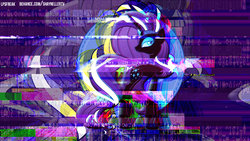 Size: 1920x1080 | Tagged: safe, artist:claritea, artist:illumnious, edit, nightmare rarity, g4, glitch, vector, wallpaper, wallpaper edit