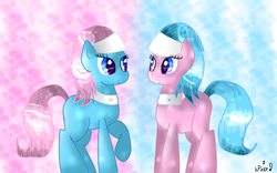 Size: 1920x1200 | Tagged: safe, artist:pexxastar, aloe, lotus blossom, earth pony, pony, g4, duo