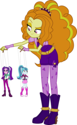 Size: 743x1200 | Tagged: safe, adagio dazzle, aria blaze, sonata dusk, equestria girls, g4, my little pony equestria girls: rainbow rocks, puppet strings