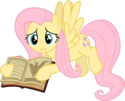 Size: 6999x5668 | Tagged: safe, artist:slb94, fluttershy, g4, absurd resolution, book, female, simple background, solo, transparent background, vector