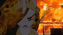 Size: 1280x720 | Tagged: safe, artist:therealshadowblitz, nightmare star, princess celestia, alicorn, pony, g4, female, fire, solo, some men just want to watch the world burn