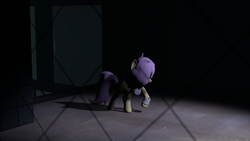 Size: 1024x576 | Tagged: safe, artist:dreadmaster231, fluttershy, pegasus, pony, survivor shy, g4, 3d, alternate hairstyle, bandage, bruised, female, injured, mare, solo, source engine, source filmmaker