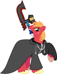 Size: 6175x8000 | Tagged: safe, artist:jackos92, big macintosh, earth pony, pony, g4, absurd resolution, disney, kingdom hearts, lexaeus, male, organization xiii, simple background, solo, stallion, transparent background, vector