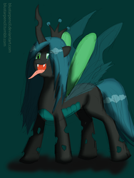 Size: 1200x1600 | Tagged: dead source, safe, artist:blustarpencil, queen chrysalis, changeling, changeling queen, g4, female, solo