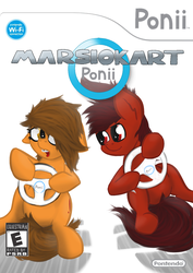 Size: 1059x1500 | Tagged: safe, artist:marsminer, oc, oc only, oc:mars miner, oc:venus spring, e rating, esrb, game cover, mario kart, mario kart wii, marspring, nintendo, parody, remake, style emulation, wii