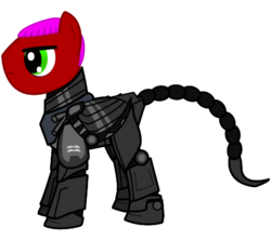 Size: 450x400 | Tagged: safe, artist:salted pingas, oc, oc only, oc:red mist, pegasus, pony, fallout equestria, fallout equestria: sweet child of mine, armor, enclave, enclave armor, grand pegasus enclave, male, power armor, powered exoskeleton, solo
