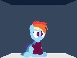 Size: 1280x960 | Tagged: safe, artist:dtcx97, rainbow dash, g4, clothes, female, filly, filly rainbow dash, solo, sweater, younger