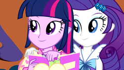 Size: 1280x720 | Tagged: safe, screencap, rarity, twilight sparkle, equestria girls, g4, my little pony equestria girls: rainbow rocks, twilight sparkle (alicorn)