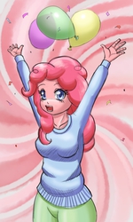 Size: 3000x5000 | Tagged: safe, artist:jay156, pinkie pie, human, g4, clothes, female, humanized, pony coloring, solo, sweater