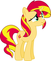 Size: 2500x3018 | Tagged: safe, artist:midnight-st4r, sunset shimmer, pony, unicorn, g4, female, high res, simple background, solo, transparent background, vector
