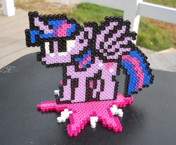 Size: 1616x1332 | Tagged: safe, artist:corneliusedmond, artist:khaomortadios, twilight sparkle, alicorn, pony, g4, beads, female, mare, megapony, perler, sprite, twilight sparkle (alicorn)