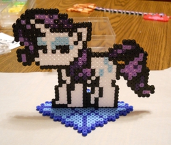 Size: 1583x1339 | Tagged: safe, artist:corneliusedmond, artist:khaomortadios, rarity, g4, beads, megapony, perler, sprite