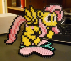 Size: 953x820 | Tagged: safe, artist:corneliusedmond, artist:khaomortadios, fluttershy, g4, 8-bit, beads, megapony, perler, sprite