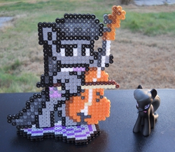 Size: 1553x1347 | Tagged: safe, artist:corneliusedmond, octavia melody, g4, 8-bit, bead, female, funko, irl, megapony, perler, photo, sprite, toy