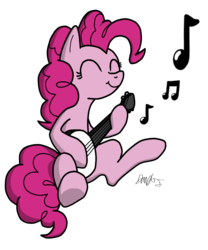 Size: 1052x1262 | Tagged: safe, artist:project-occasus, pinkie pie, g4, banjo, eyes closed, female, musical instrument, solo