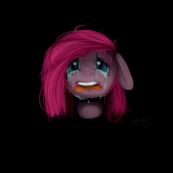 Size: 5760x5760 | Tagged: safe, artist:rachelsrandomart, pinkie pie, earth pony, pony, g4, absurd resolution, crying, female, pinkamena diane pie, solo