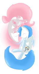 Size: 1008x1916 | Tagged: safe, artist:pon-ee, oc, oc only, oc:rainboom, oc:sherbert fizz, eyes closed, female, gradient background, male, mare, shipping, stallion