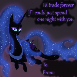 Size: 1280x1280 | Tagged: safe, artist:azurek, nightmare moon, g4, female, solo, valentine