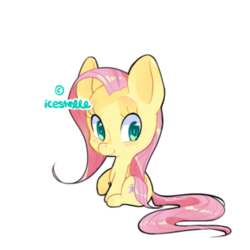 Size: 400x400 | Tagged: safe, artist:icestelle, fluttershy, g4, chibi, female, solo