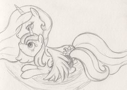 Size: 1599x1136 | Tagged: safe, artist:airtower, princess celestia, princess luna, g4, monochrome, sisters, traditional art