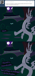 Size: 1000x2198 | Tagged: safe, artist:azurek, discord, nightmare moon, ask princess moon, g4, comic, tumblr