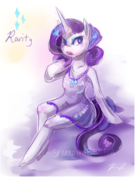 Size: 690x905 | Tagged: safe, artist:sparrowbee, rarity, semi-anthro, g4, female, solo