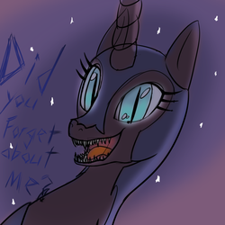 Size: 1000x1000 | Tagged: safe, artist:azurek, nightmare moon, alicorn, pony, g4, female, sharp teeth, solo, teeth