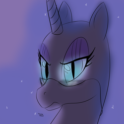 Size: 1000x1000 | Tagged: safe, artist:azurek, nightmare moon, g4, female, solo, unamused