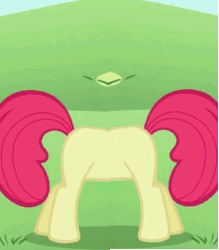 Size: 280x320 | Tagged: safe, edit, edited screencap, screencap, apple bloom, buttpony, g4, the cutie pox, animated, female, fusion, merge, not salmon, reverse pushmi-pullyu, solo, unitinu, wat, what has science done