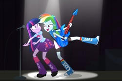 Size: 1723x1147 | Tagged: safe, screencap, rainbow dash, twilight sparkle, equestria girls, g4, my little pony equestria girls: rainbow rocks, female, surprised, twilight sparkle (alicorn)