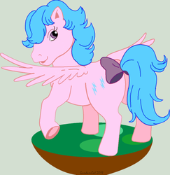 Size: 482x496 | Tagged: safe, artist:gundamcat, firefly, g1, bedroom eyes, tail bow, underhoof