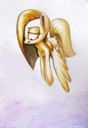 Size: 1608x2340 | Tagged: safe, artist:erudier, surprise, pegasus, pony, g1, straight hair, surprisamena, traditional art, watercolor painting