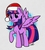 Size: 850x950 | Tagged: safe, artist:sheandog, part of a set, twilight sparkle, alicorn, pony, g4, clothes, female, hat, mare, santa hat, scarf, solo, twilight sparkle (alicorn)