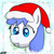 Size: 1011x1011 | Tagged: safe, artist:dan543fs, oc, oc only, oc:snow pup, pony, christmas, fangs, hat, holiday, portrait, santa hat, solo