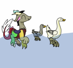 Size: 800x741 | Tagged: safe, artist:quincydragon, discord, duck, g4, male, solo, younger