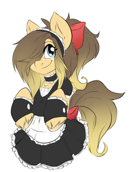 Size: 1200x1600 | Tagged: safe, artist:rainbowscreen, oc, oc only, oc:bad flavour, clothes, maid