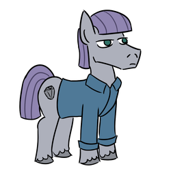 Size: 800x800 | Tagged: safe, artist:jargon scott, maud pie, earth pony, pony, g4, clothes, male, maulder berry, rule 63, solo, stallion