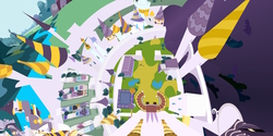 Size: 960x480 | Tagged: safe, canterlot, canterlot castle, fisheye lens, fisheye perspective, not sure if legit, perspective