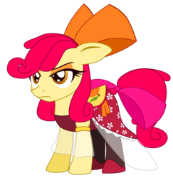 Size: 688x708 | Tagged: safe, artist:fibs, apple bloom, earth pony, pony, g4, alternate universe, clothes, dress, female, filly, foal, simple background, solo, transparent background, wip