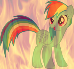 Size: 900x839 | Tagged: safe, rainbow dash, g4, female, fire, solo