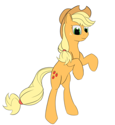 Size: 1750x1900 | Tagged: safe, artist:masfekto, applejack, earth pony, pony, g4, female, mare, rearing, smiling, solo