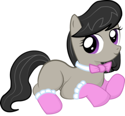 Size: 944x875 | Tagged: safe, octavia melody, earth pony, pony, g4, blank flank, bowtie, clothes, cute, female, filly octavia, foal, simple background, socks, solo, transparent background, younger