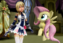 Size: 1300x900 | Tagged: safe, artist:sadlonelylittlegirl, fluttershy, g4, 3d, disney, kingdom hearts, mmd, namine