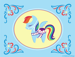 Size: 1552x1200 | Tagged: safe, artist:malimarthemage, part of a set, rainbow dash, g4, bridle, dalahäst, female, pointy ponies, saddle, solo, swedish