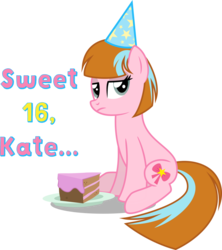 Size: 1024x1154 | Tagged: safe, artist:katequantum, oc, oc only, pony, birthday, solo