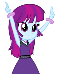Size: 474x590 | Tagged: safe, artist:berrypunchrules, mystery mint, equestria girls, g4, background human, cute, dancing, female, mysterybetes, simple background, solo, white background