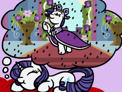 Size: 1280x960 | Tagged: safe, artist:flutterluv, princess platinum, rarity, g4, confetti, cute, dream, female, jewelry, raribetes, regalia, sleeping, solo