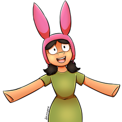 Size: 720x720 | Tagged: safe, artist:deyogee, semi-anthro, bob's burgers, crossover, louise belcher, ponified, solo