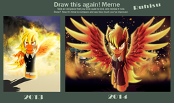 Size: 2200x1304 | Tagged: safe, artist:ruhisu, oc, oc only, oc:brave wing, pegasus, pony, angry, draw this again, fire, front view, male, meme, plane, solo, stallion, wreck